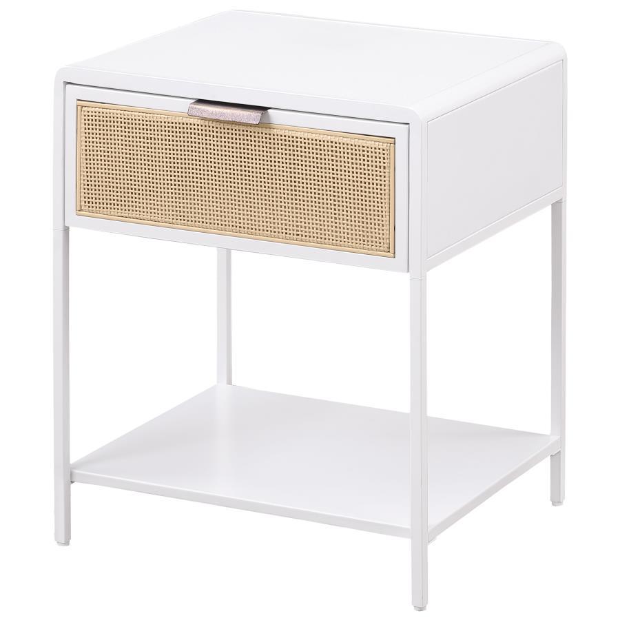 Amherst - 1-Drawer Radio Weave Rattan Metal Side Table - Urban Living Furniture (Los Angeles, CA)
