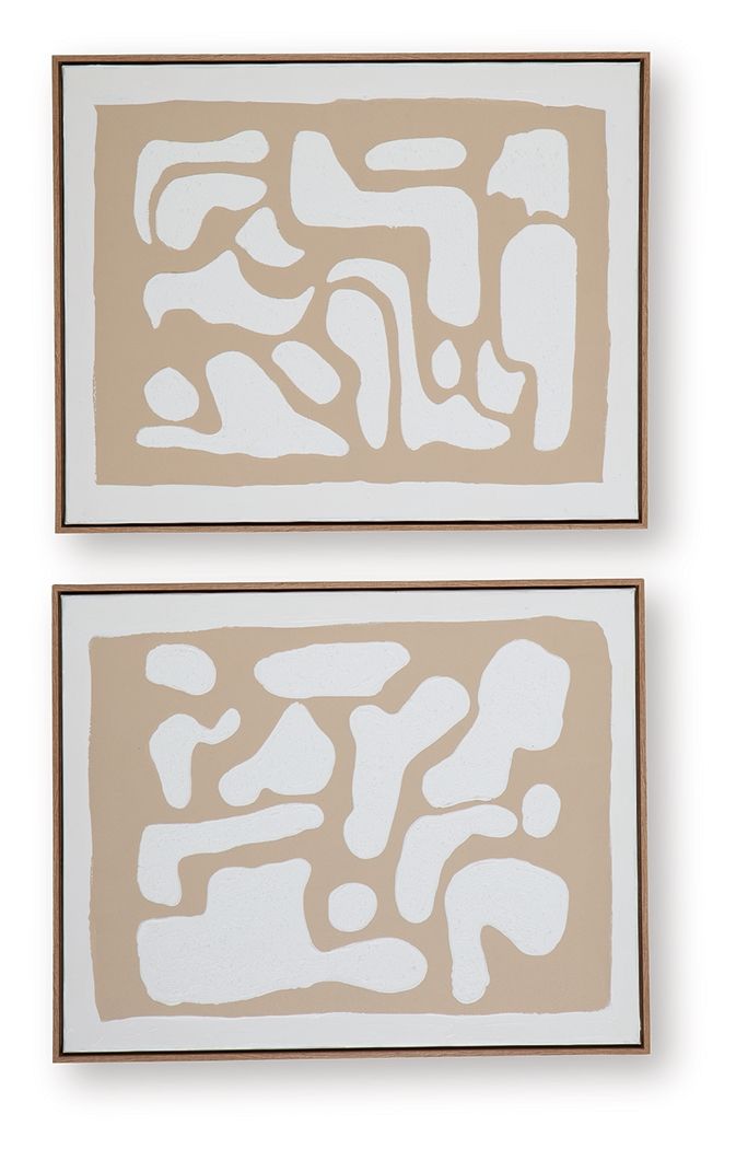 Waldett - Beige / White - Wall Art Set (Set of 2) - Urban Living Furniture (Los Angeles, CA)