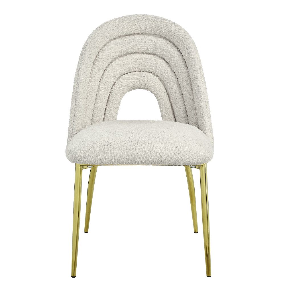 Fadri - Side Chair (Set of 2) - Teddy Sherpa & Mirrored Gold - Urban Living Furniture (Los Angeles, CA)