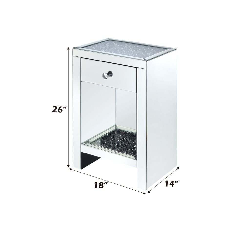 Noralie - 26"H Accent Table - Mirrored & Faux Diamonds - Urban Living Furniture (Los Angeles, CA)
