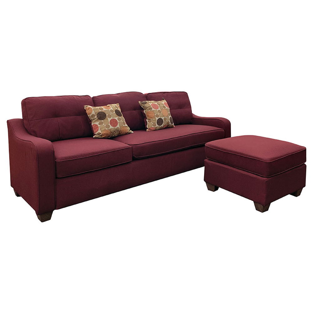 Cleavon II - Reversible Sectional Sofa & Ottoman With 2 Pillows - Red Linen - Urban Living Furniture (Los Angeles, CA)
