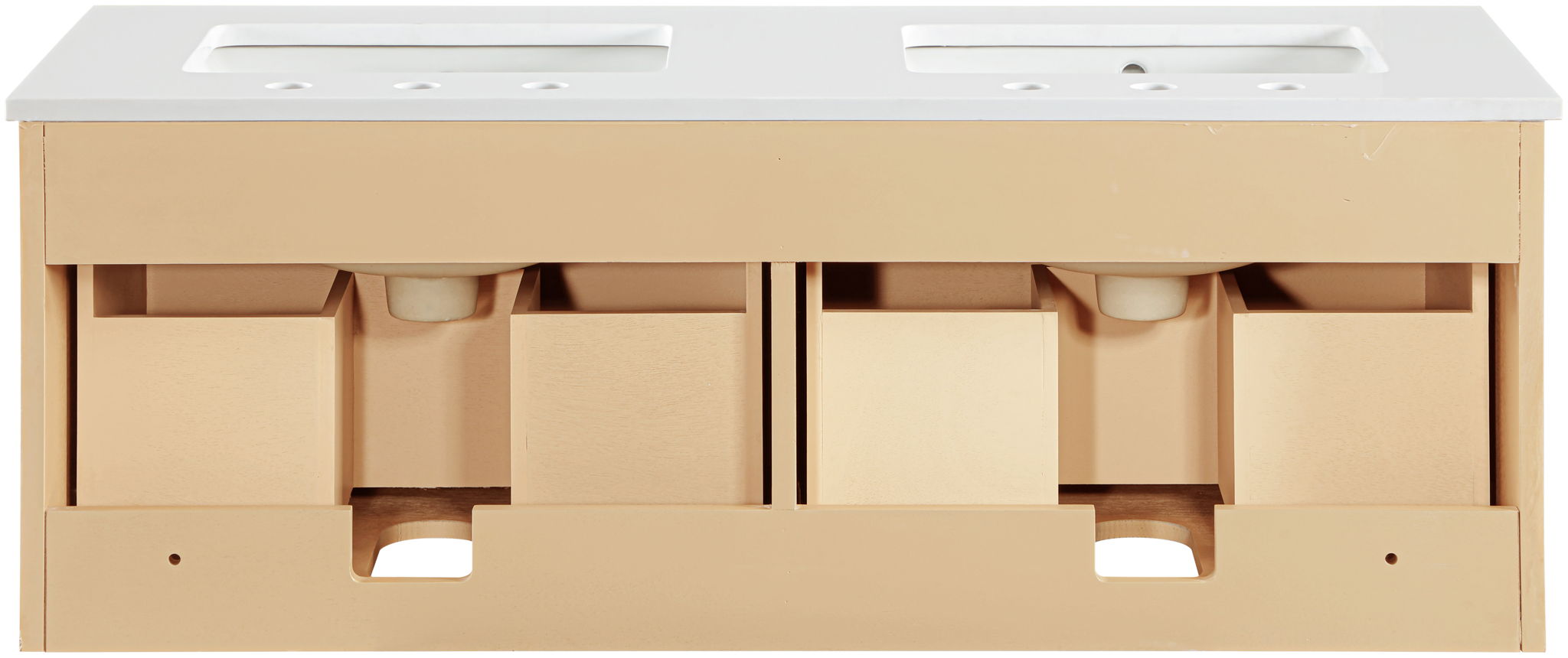 Leonardo - Engineered Stone And Solid Wood 24" Wall Mounted Bathroom Vanity