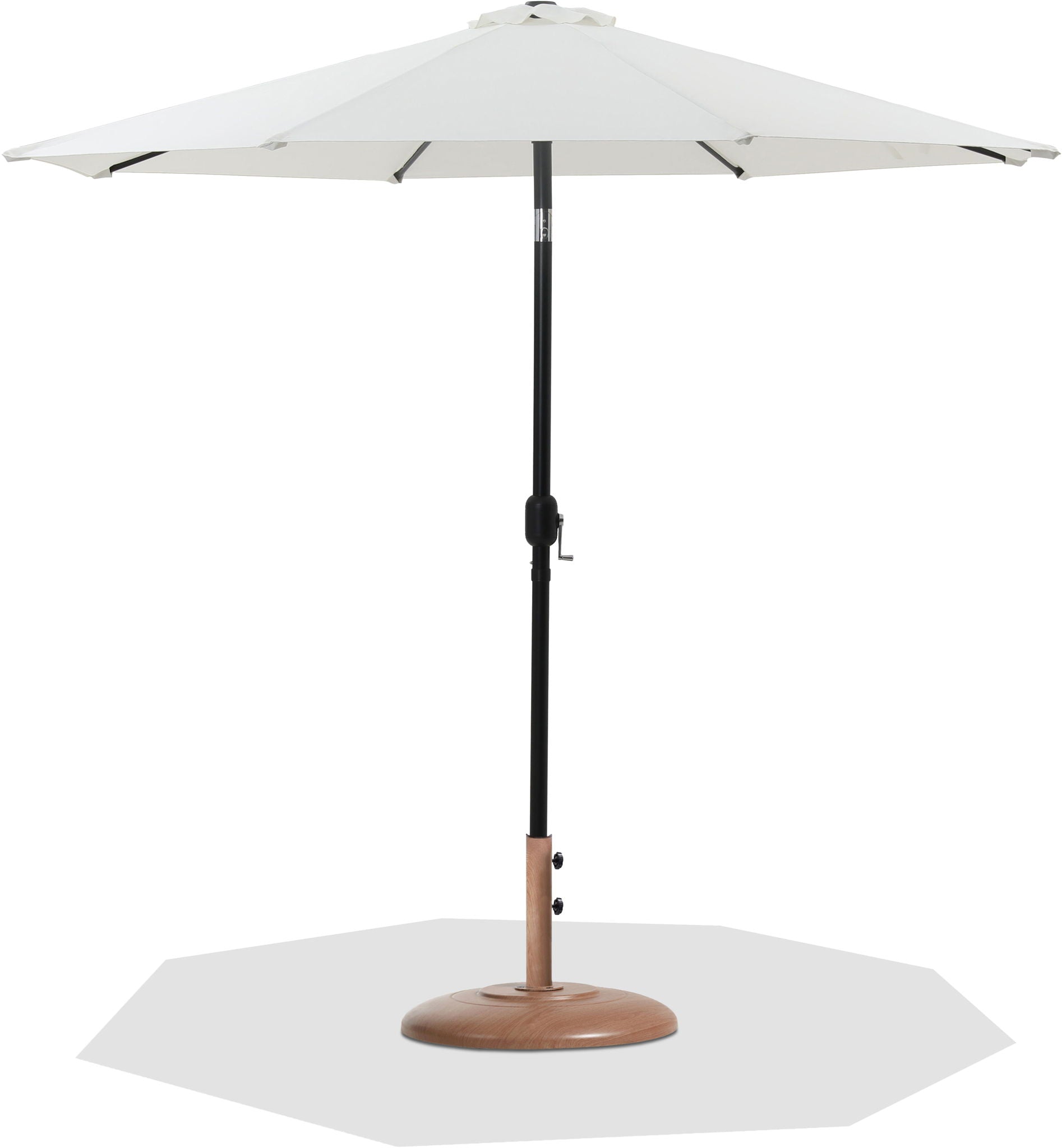 Fiji - Aluminum Patio Umbrella With Round Teak And Black Base - Urban Living Furniture (Los Angeles, CA)