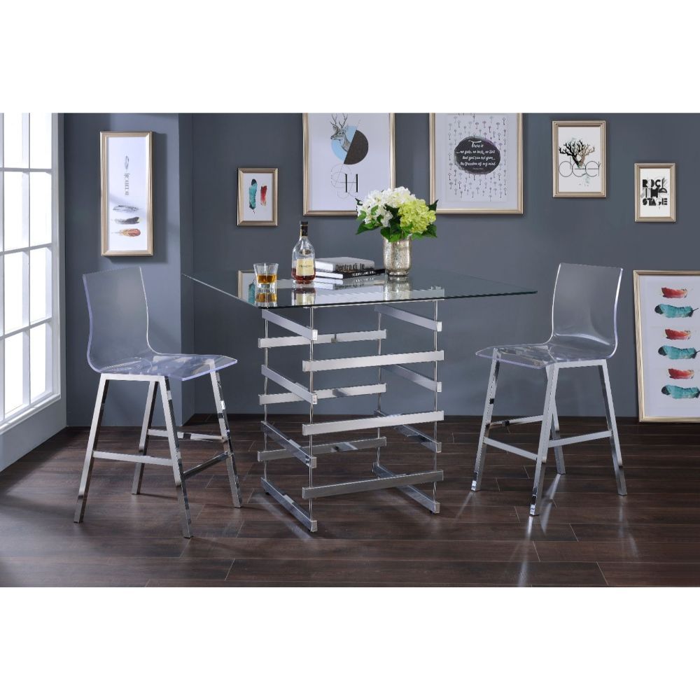 Nadie - Counter Height Table - Clear Glass Top & Black - Urban Living Furniture (Los Angeles, CA)