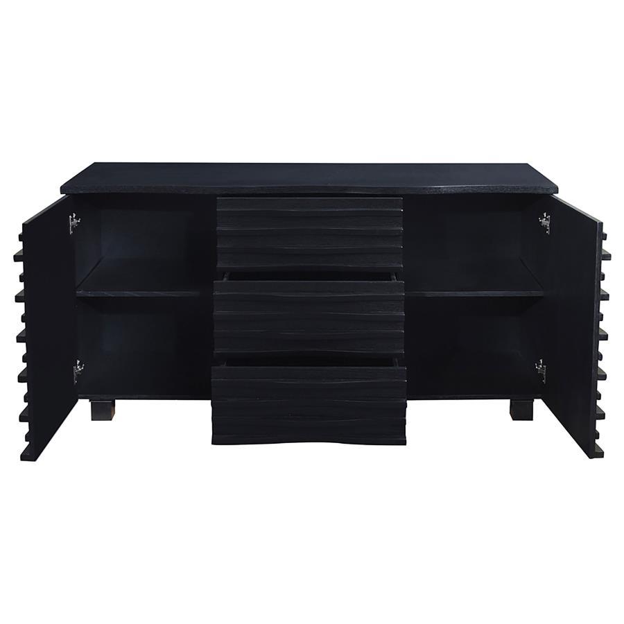 Stanton - 3-Drawer Sideboard Buffet Storage Cabinet - Black - Urban Living Furniture (Los Angeles, CA)
