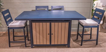 East Beach - Blue - Rectangular Bar Table With Fire Pit - Urban Living Furniture (Los Angeles, CA)