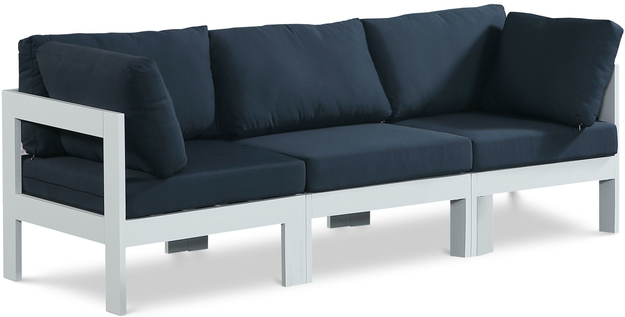 Nizuc - Outdoor Patio 3 Seat Modular Sofa With White Frame - Urban Living Furniture (Los Angeles, CA)
