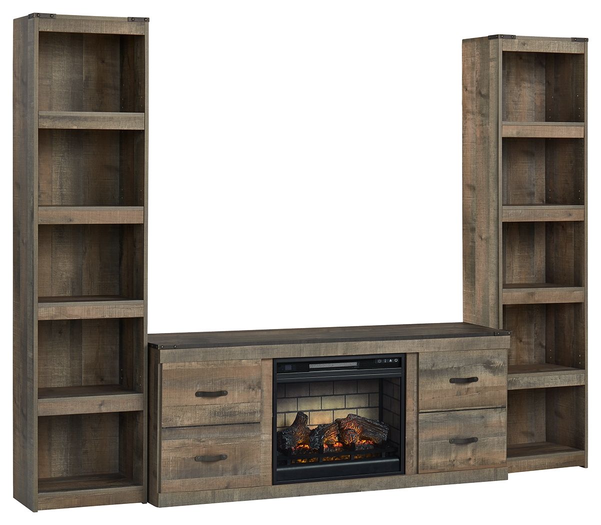 Trinell - Brown - 3-Piece Entertainment Center With Electric Fireplace - Urban Living Furniture (Los Angeles, CA)