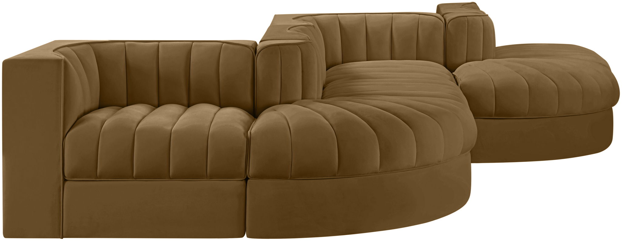 Rummi - Rounded Velvet Performance Fabric Upholstered 6 Piece Modular Sectional - Urban Living Furniture (Los Angeles, CA)