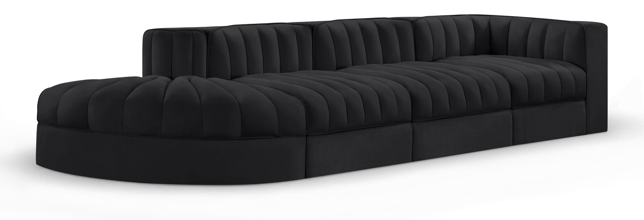 Rummi - Velvet Performance Fabric Upholstered 4 Piece Modular Sectional With Reverse Corner Chair - Urban Living Furniture (Los Angeles, CA)