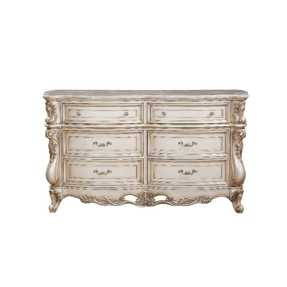 Gorsedd - Dresser With Marble Top - Marble Top & Golden Ivory - Urban Living Furniture (Los Angeles, CA)
