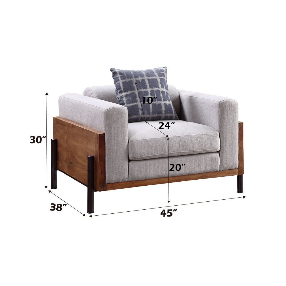Pelton - Chair With Pillow - Fabric & Walnut - Urban Living Furniture (Los Angeles, CA)