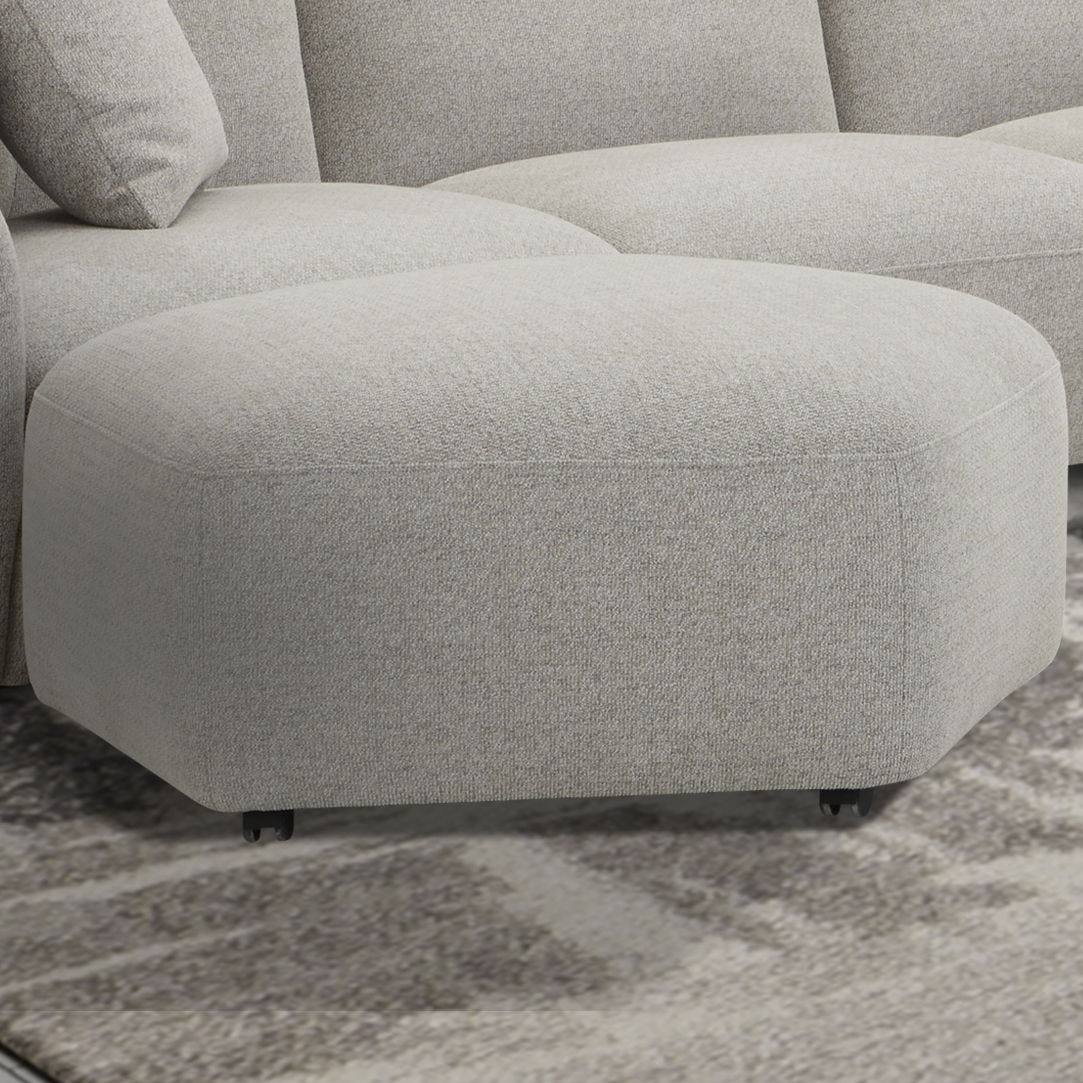 Playful - Ottoman With Casters - Canes Cobblestone - Urban Living Furniture (Los Angeles, CA)