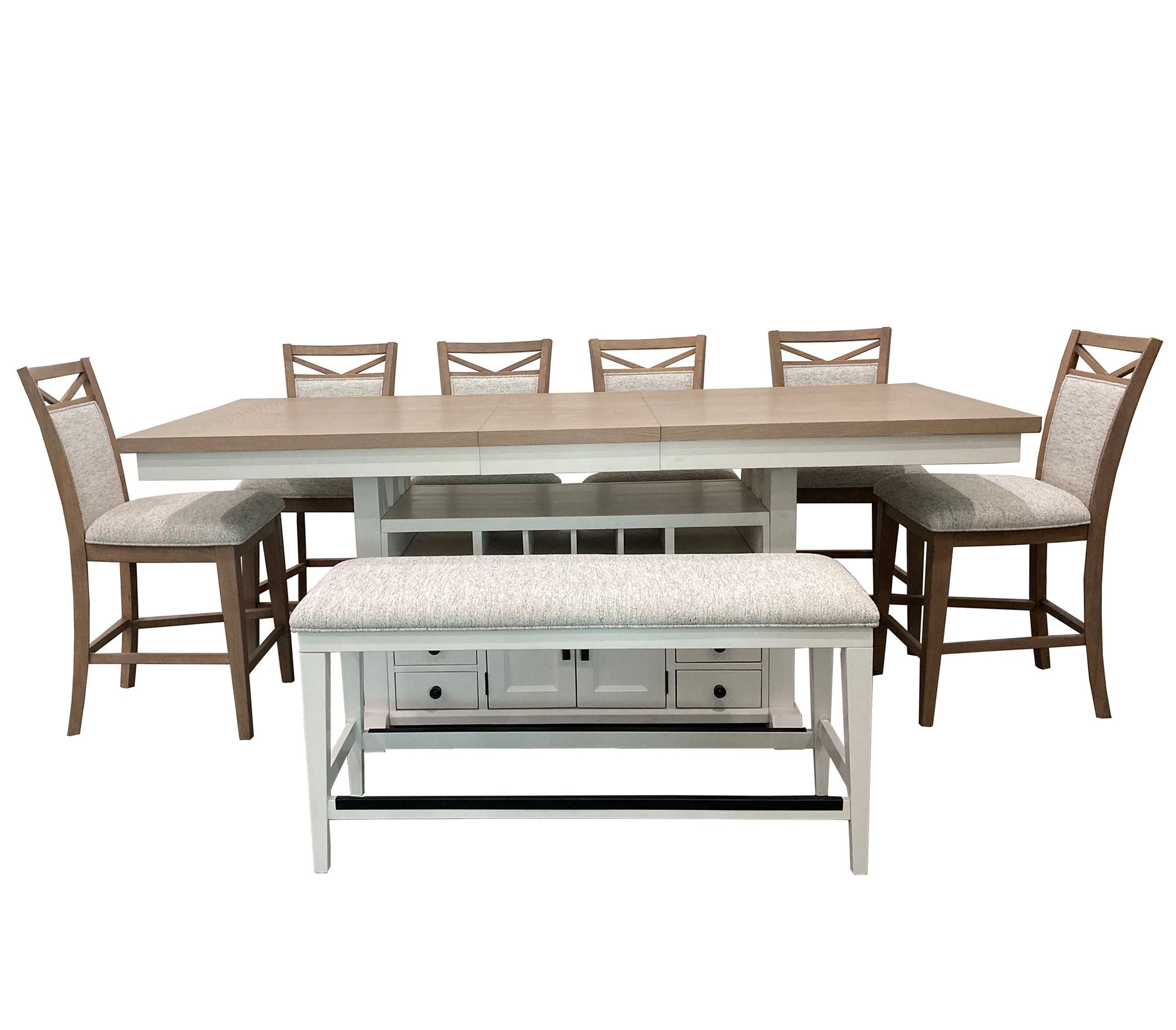 Americana Modern Dining - Upholstered Counter Bench - Cotton - Urban Living Furniture (Los Angeles, CA)
