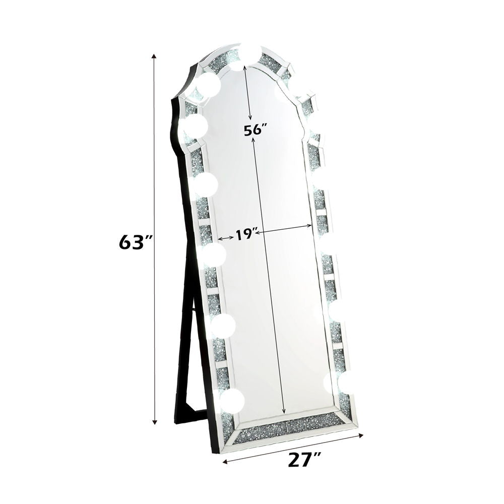 Noralie - 63" Accent Floor Mirror - Mirrored & Faux Diamonds - Urban Living Furniture (Los Angeles, CA)