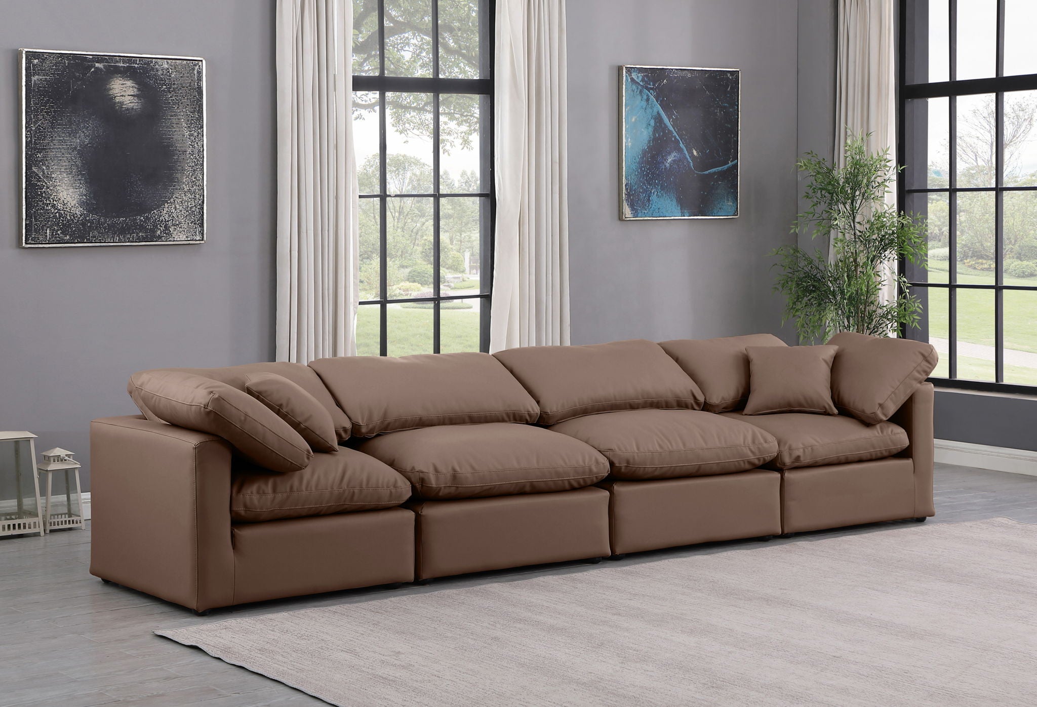 Indulge - Faux Leather 4 Seat Modular Sofa - Urban Living Furniture (Los Angeles, CA)