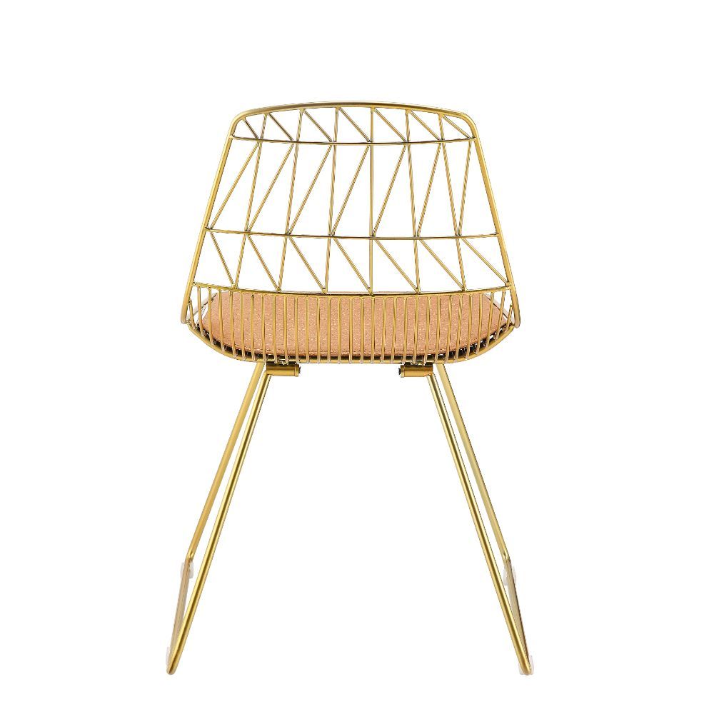 Fantasia - Side Chair (Set of 2) - Whiskey Synthetic Leather & Gold - Urban Living Furniture (Los Angeles, CA)