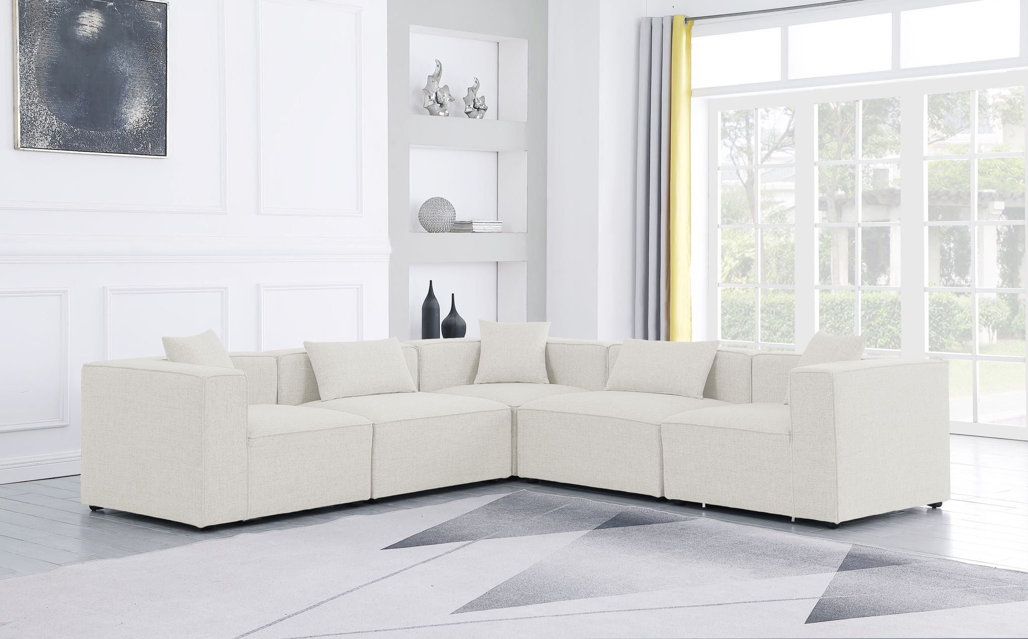 Cube - Linen 5 Piece Modular Corner Sectional - Urban Living Furniture (Los Angeles, CA)