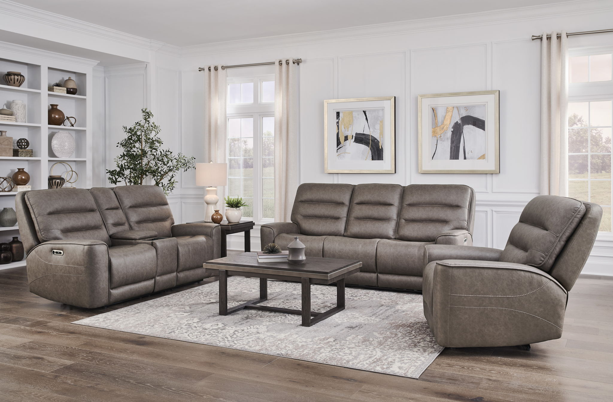 Lawson - Power Zero Gravity Tilt Console Loveseat P2 - Sydney Brunette - Urban Living Furniture (Los Angeles, CA)