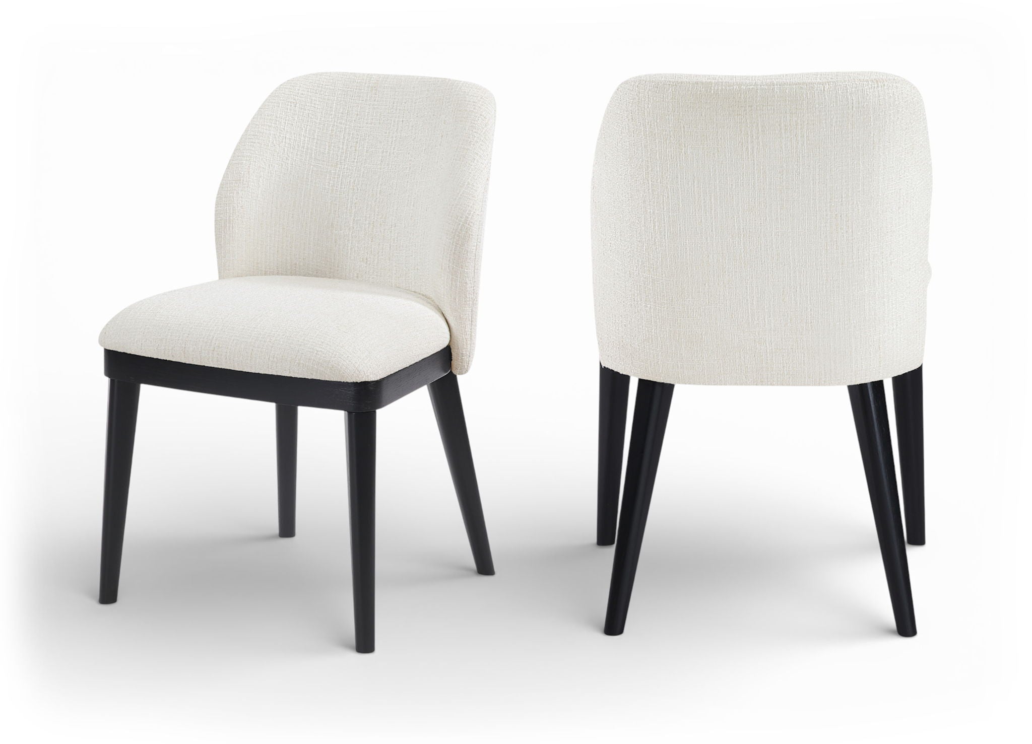 Valeo - Linen Textured Fabric Upholstered Dining Chair (Set of 2) - Painted Black Base - Urban Living Furniture (Los Angeles, CA)