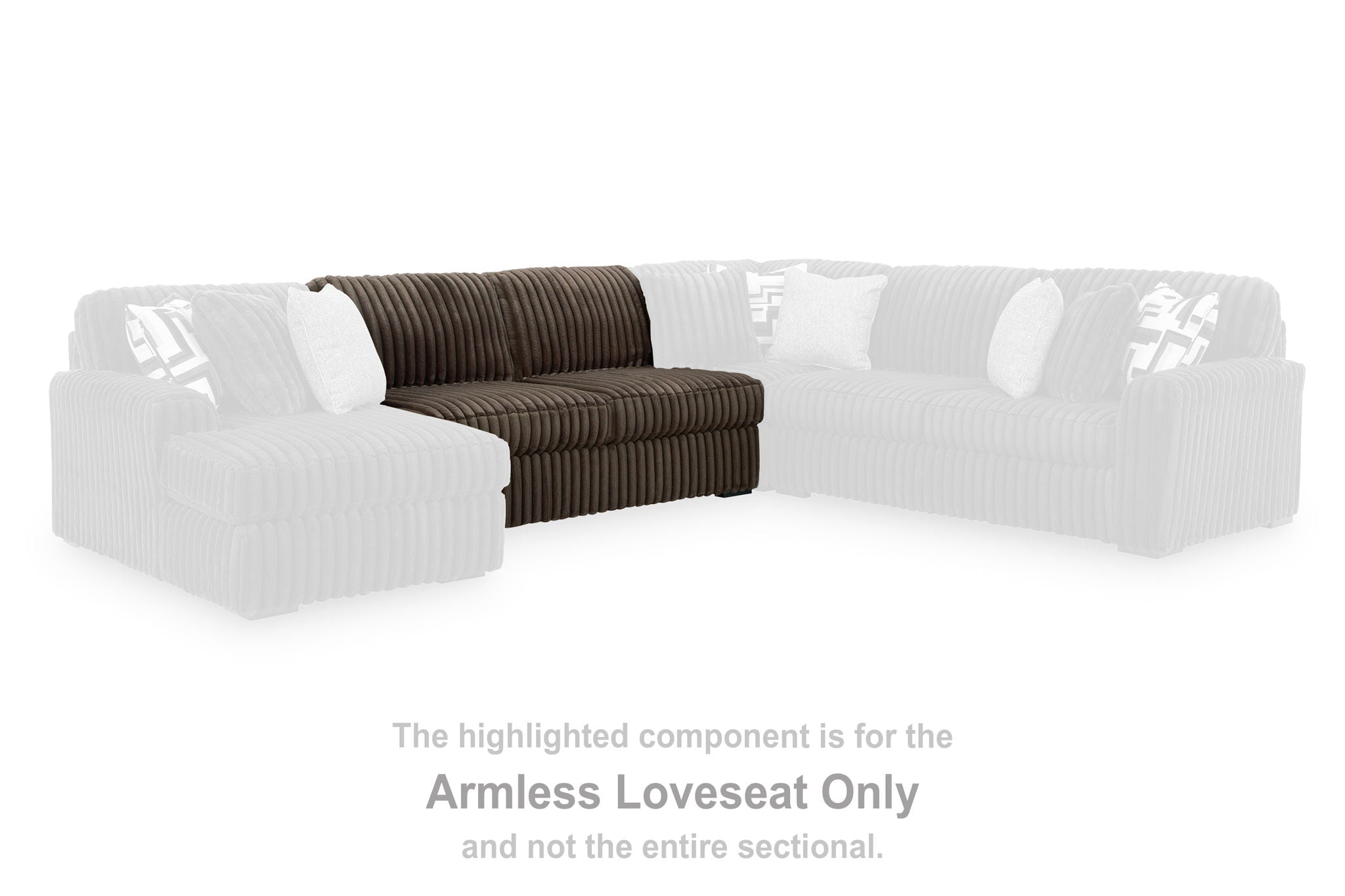 Midnight-Madness - Chocolate - Armless Loveseat - Urban Living Furniture (Los Angeles, CA)