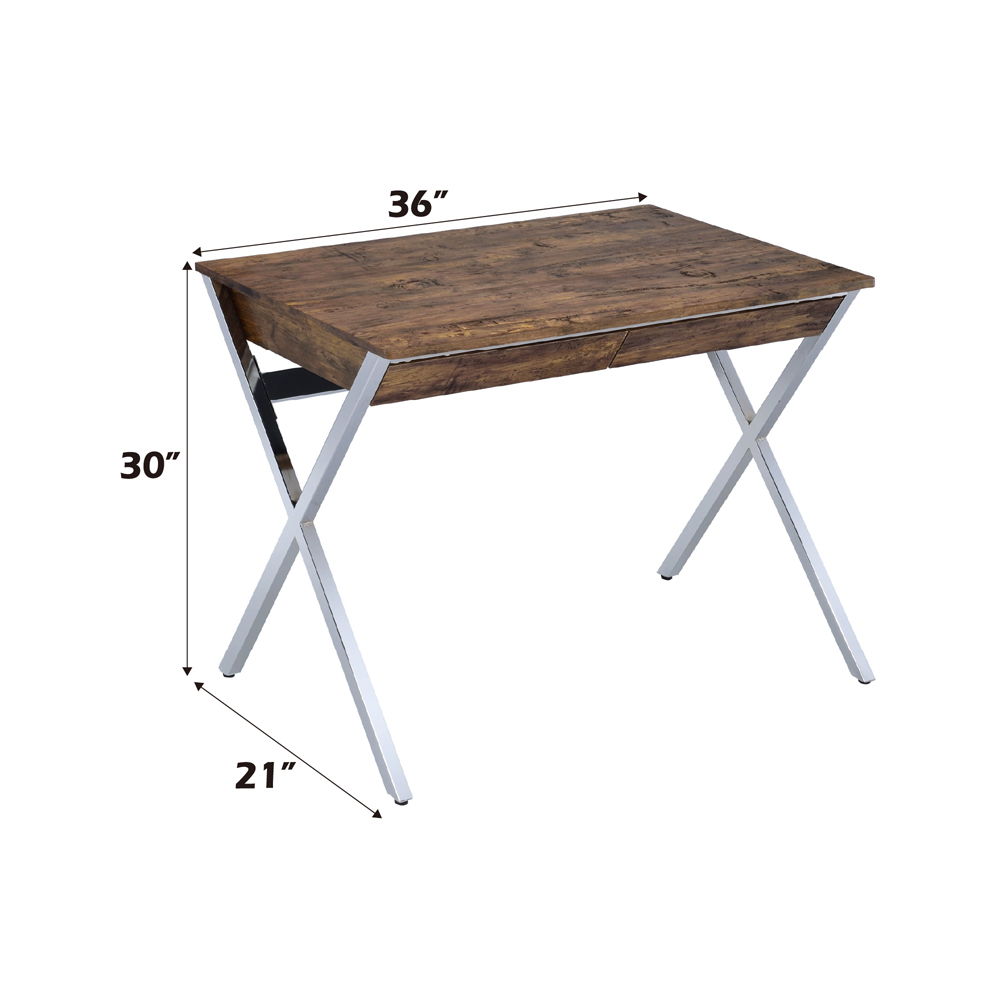 Callers - Writing Desk - Weathered Oak & Chrome - Urban Living Furniture (Los Angeles, CA)