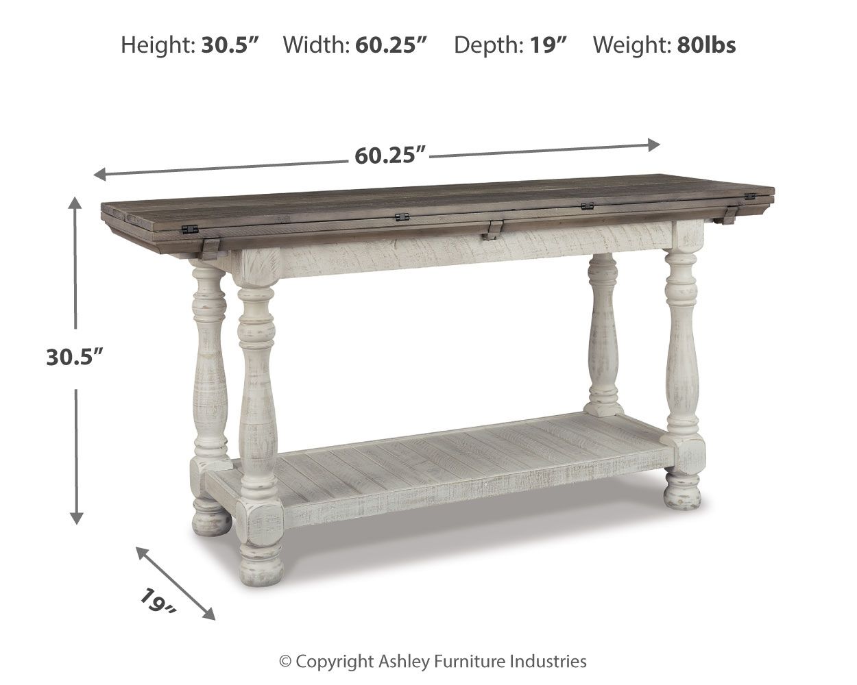 Havalance - Flip Top Sofa Table - Gray / White - Urban Living Furniture (Los Angeles, CA)
