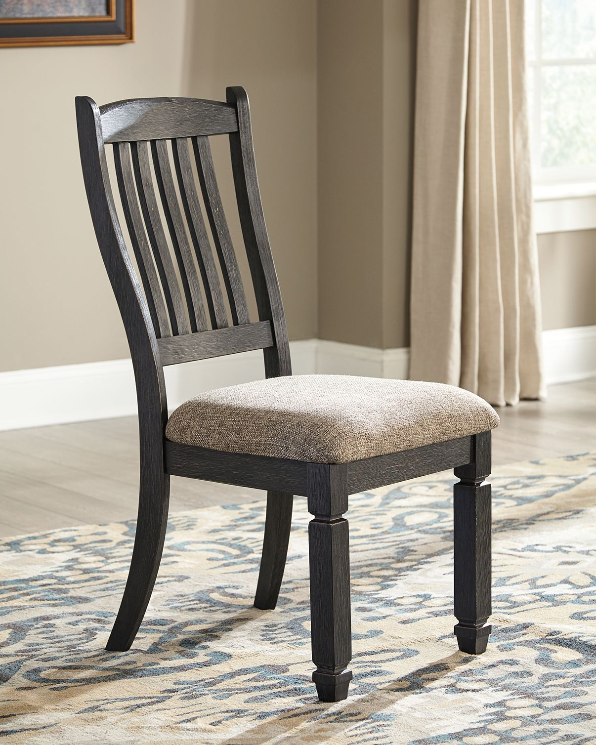 Tyler Creek - Black / Grayish Brown - Dining UPH Side Chair (Set of 2) - Slatback - Urban Living Furniture (Los Angeles, CA)