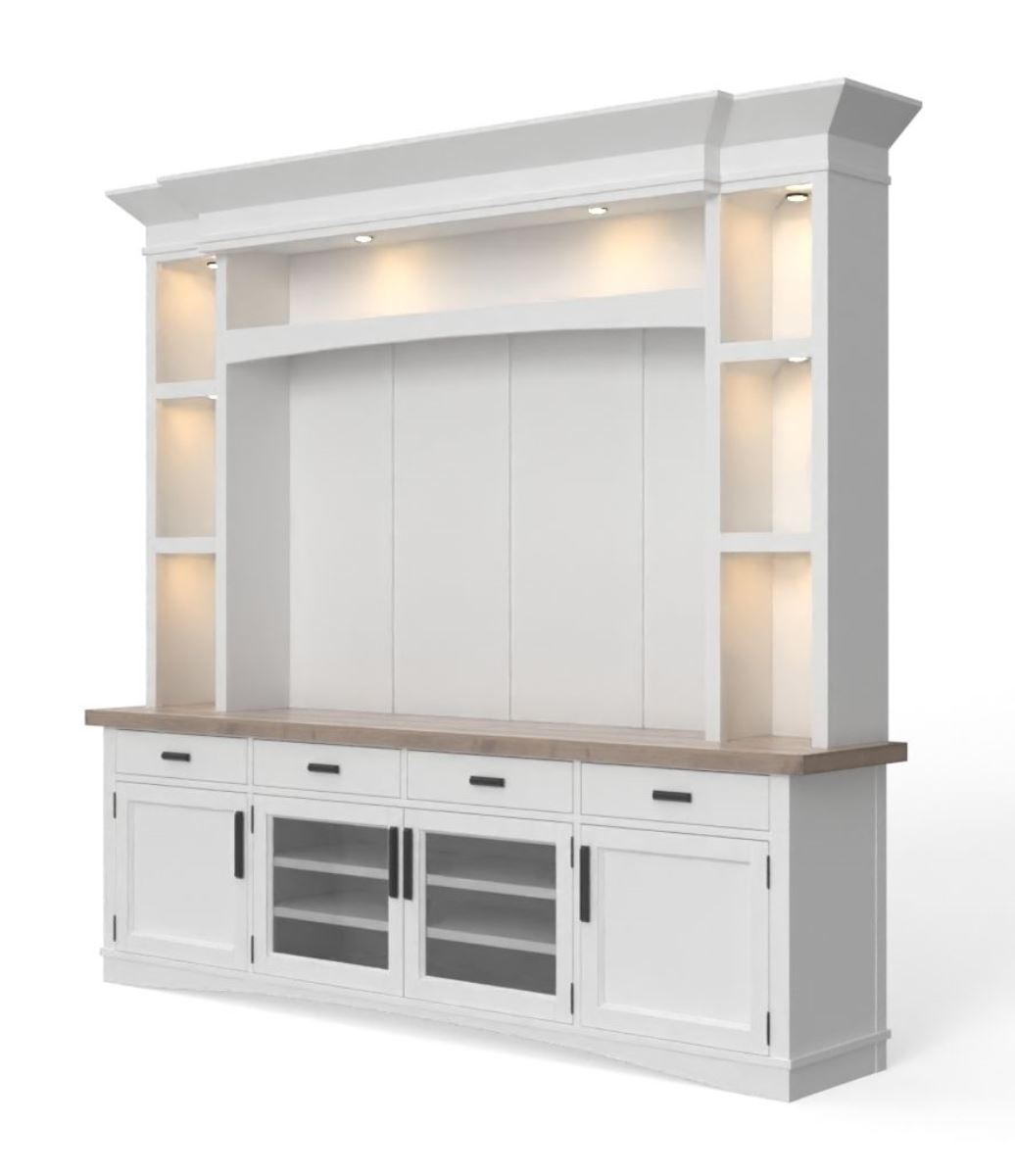 Americana Modern - TV Console with Hutch, Backpanel and LED Lights - Urban Living Furniture (Los Angeles, CA)
