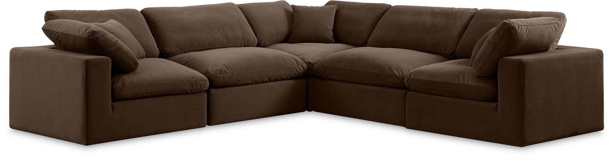 Comfy - 5 Piece Velvet Modular Corner Sectional - Urban Living Furniture (Los Angeles, CA)