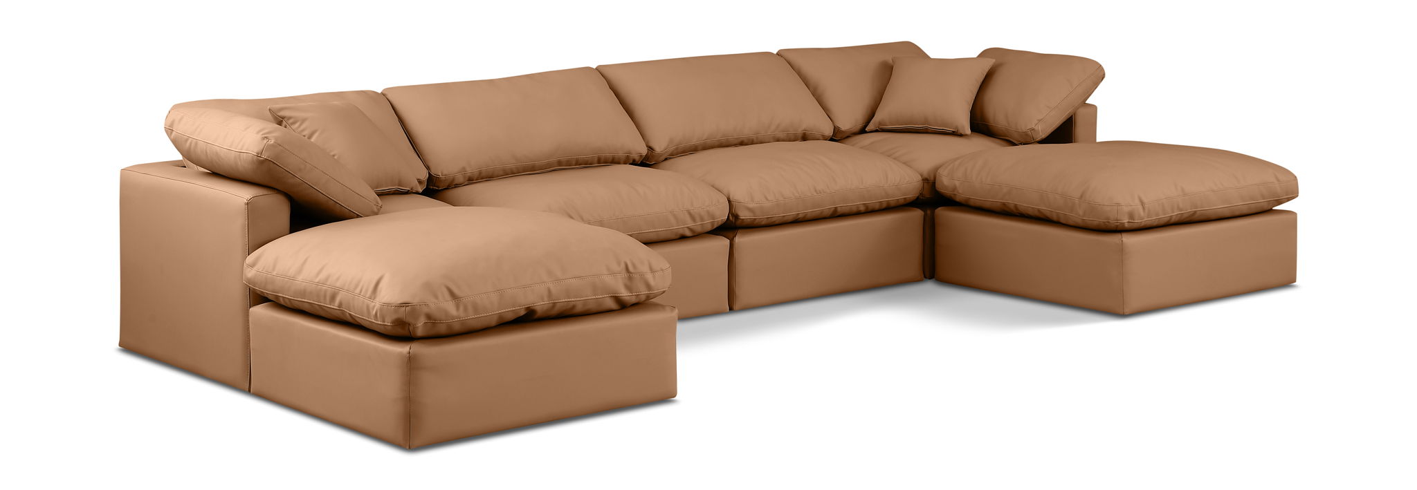 Indulge - Faux Leather 6 Piece Modular Double Chaise Sectional - Urban Living Furniture (Los Angeles, CA)