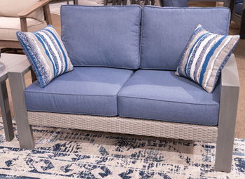 Half Moon Beach - Blue / Gray - Loveseat With Cushion - Urban Living Furniture (Los Angeles, CA)