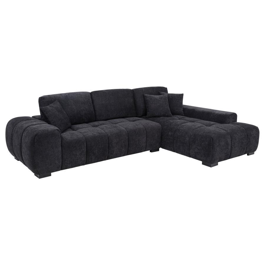Octavia - LAF Sofa With Pillow, Box 1 of 2 - Black