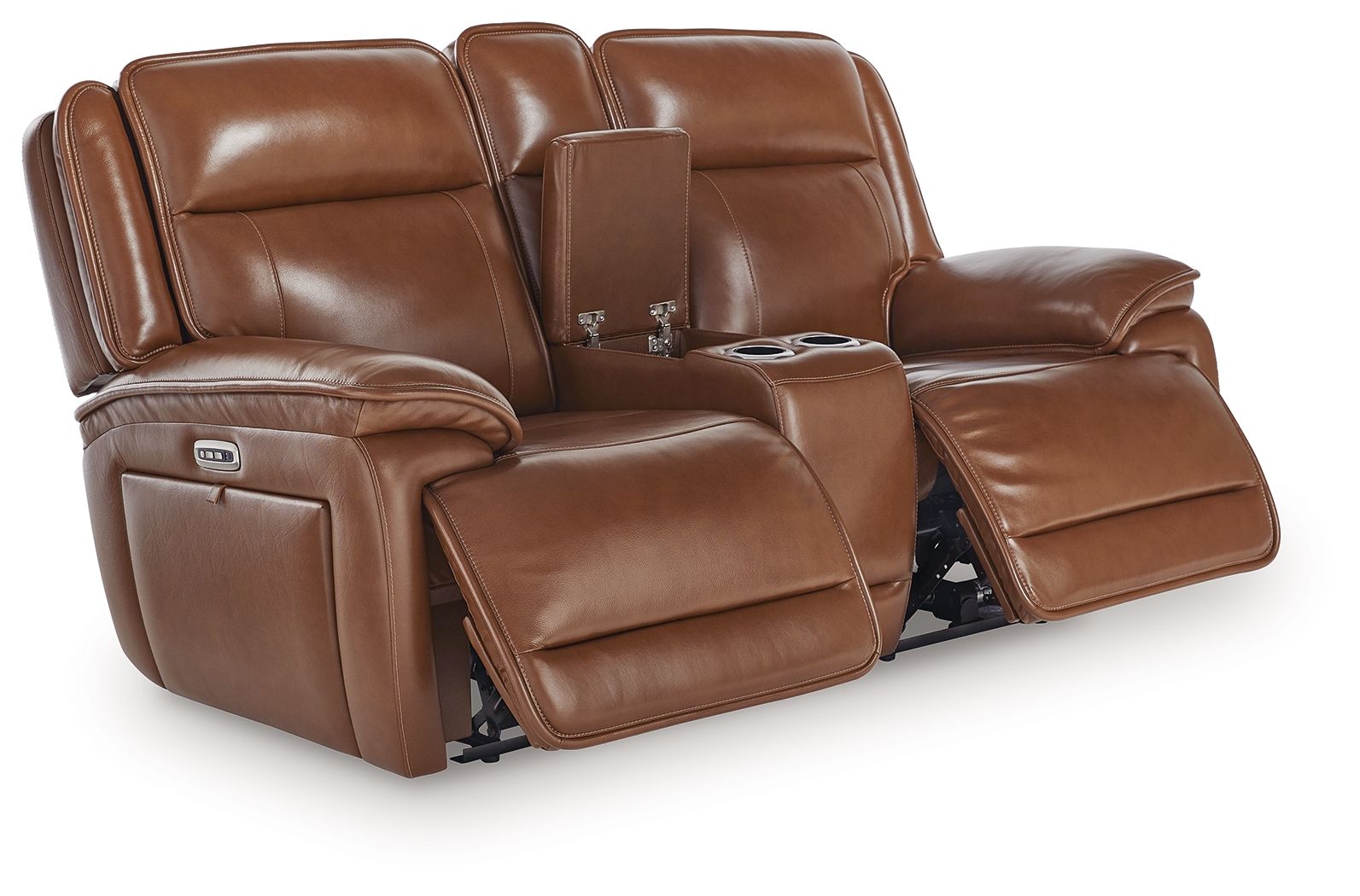 Healy Pier - Chocolate - Power Reclining Loveseat With Console / Adj Headrest - Urban Living Furniture (Los Angeles, CA)