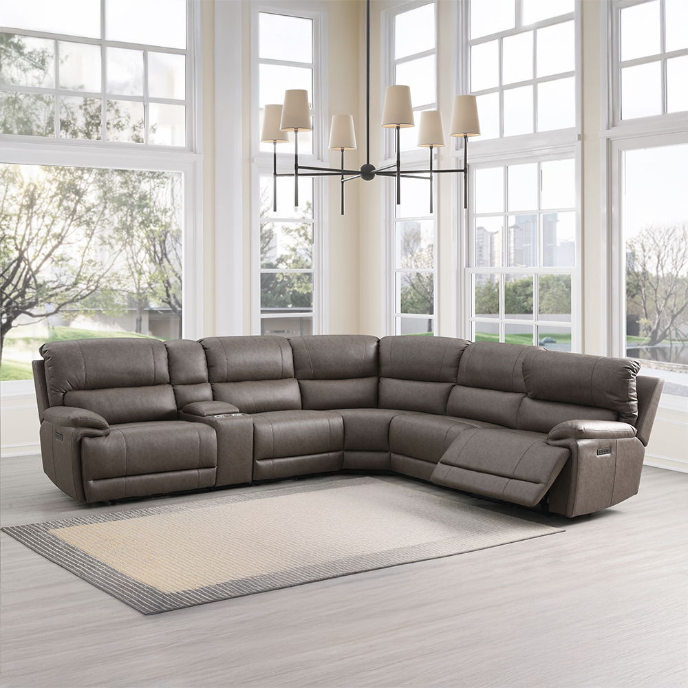 Kantu - Motion Sectional Sofa - Brown Synthetic Leather - Urban Living Furniture (Los Angeles, CA)