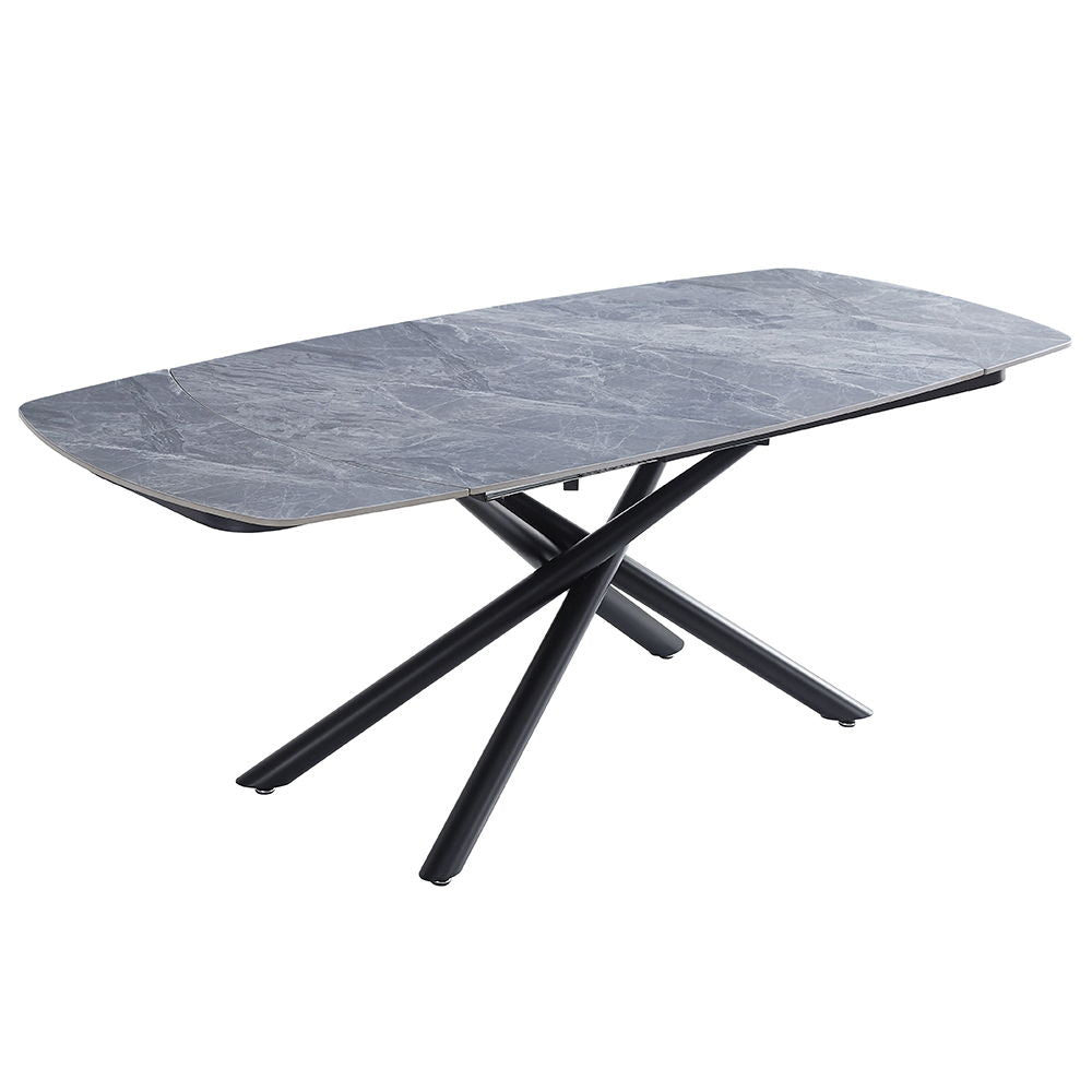 Hester - Ceramic Top Dining Table - Gray & Black - Urban Living Furniture (Los Angeles, CA)