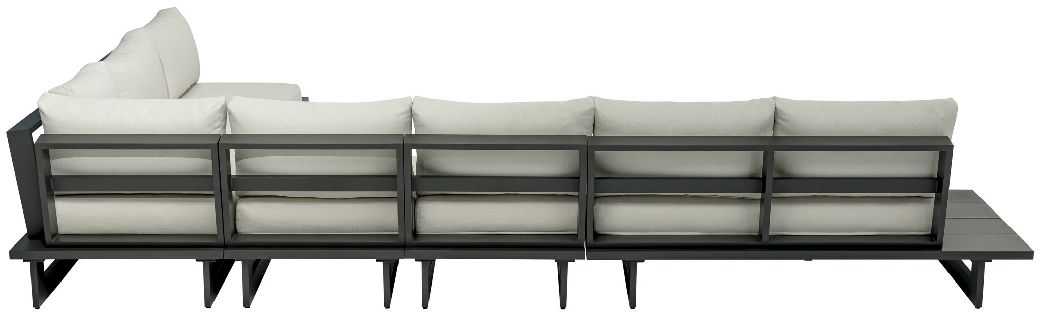 Maldives - 5 Piece Water Resistant Outdoor Patio Modular Sectional With Gray Base