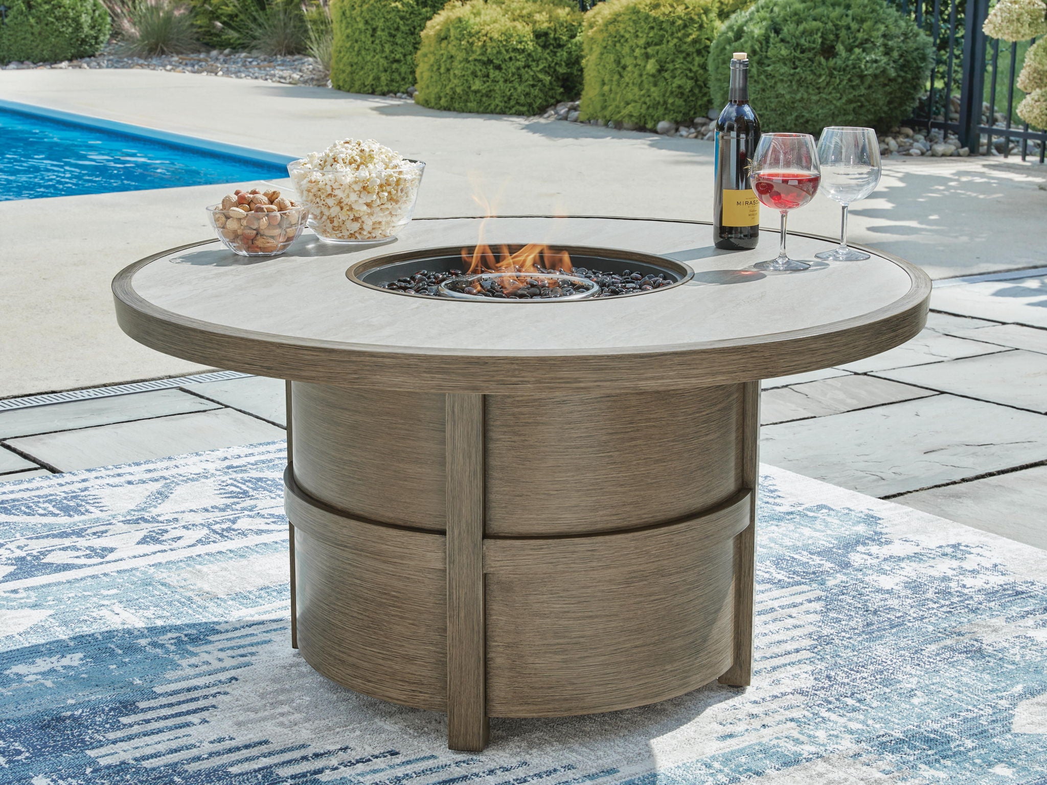 Rainier Ranch - Round Fire Pit Table - Beige - Urban Living Furniture (Los Angeles, CA)
