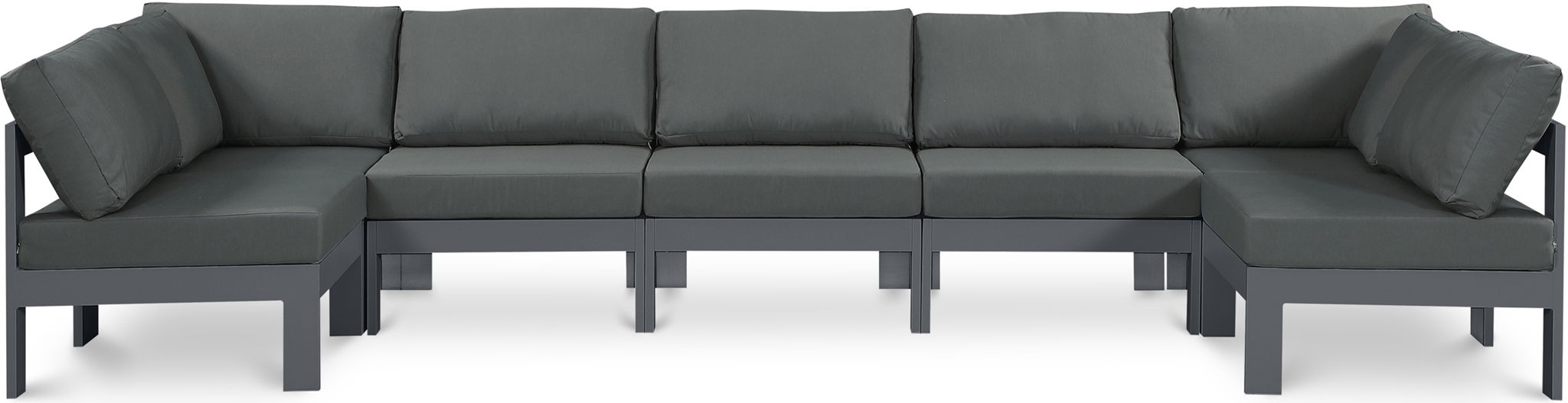 Nizuc - Outdoor Patio 7 Piece Modular Sectional With Gray Frame - Urban Living Furniture (Los Angeles, CA)