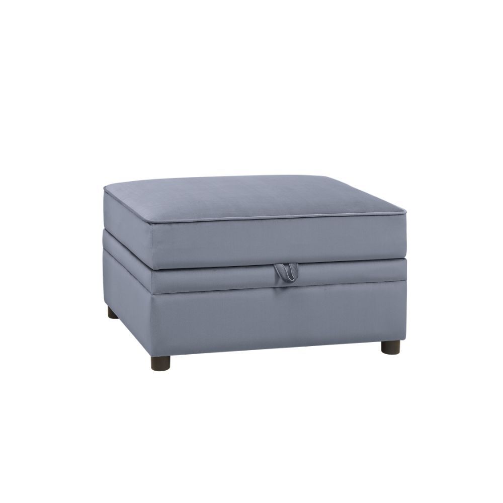 Bois II - Ottoman With Storage - Gray Velvet - Urban Living Furniture (Los Angeles, CA)