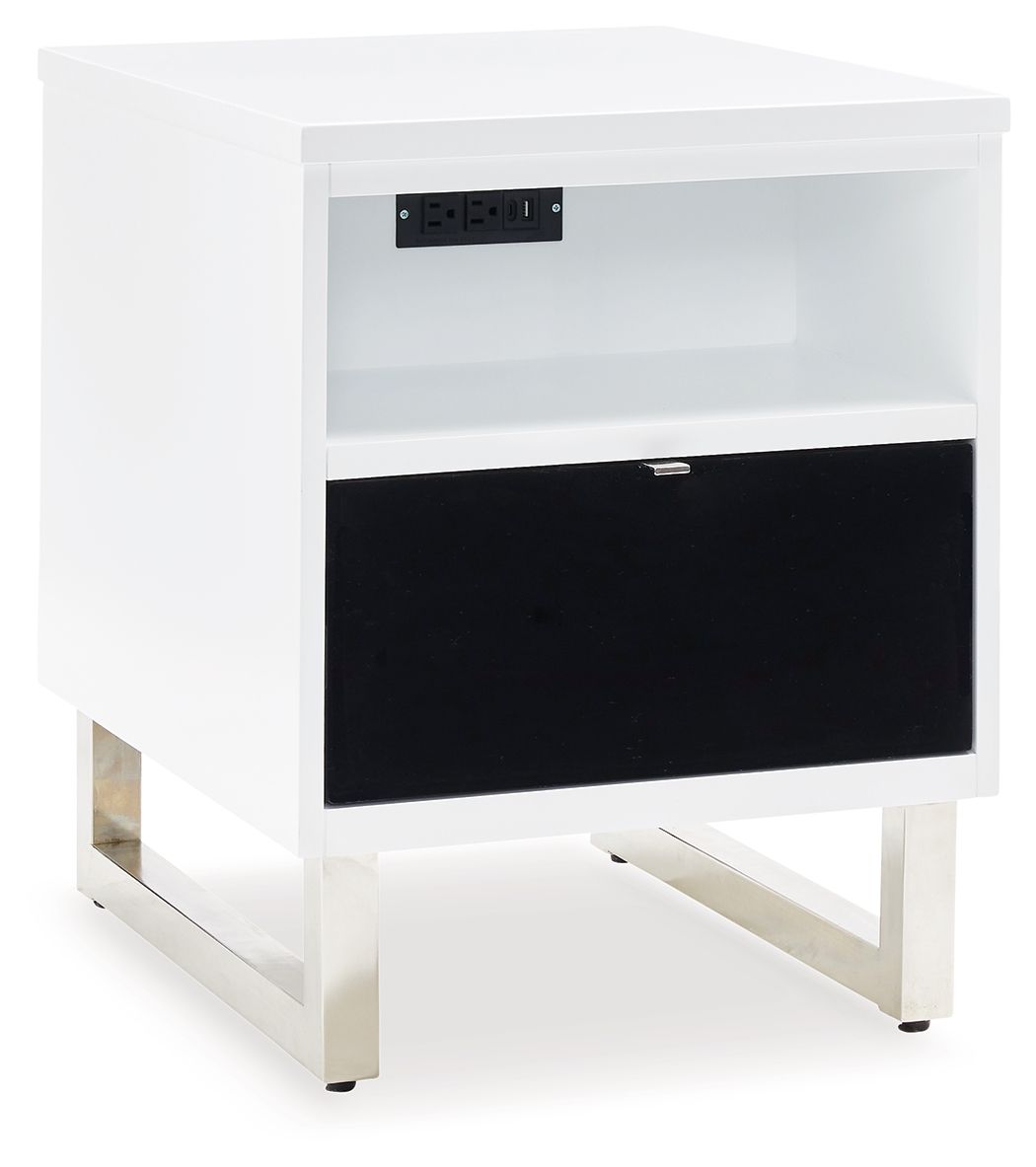 Gardoni - White / Black - Chair Side End Table - Urban Living Furniture (Los Angeles, CA)