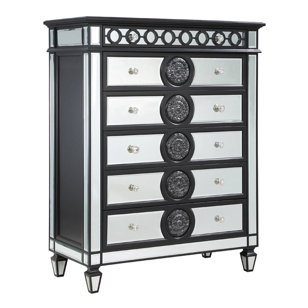 Varian II - Chest - Mirrored, Black & Sliver - Urban Living Furniture (Los Angeles, CA)