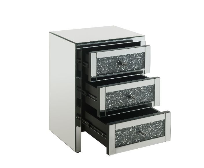 Noralie - 26" Accent Table With Faux Diamonds - Mirrored - Urban Living Furniture (Los Angeles, CA)
