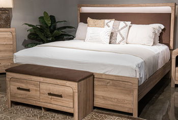 Kinlanni - Tan / Brown - Queen Upholstered Panel Headboard - Urban Living Furniture (Los Angeles, CA)