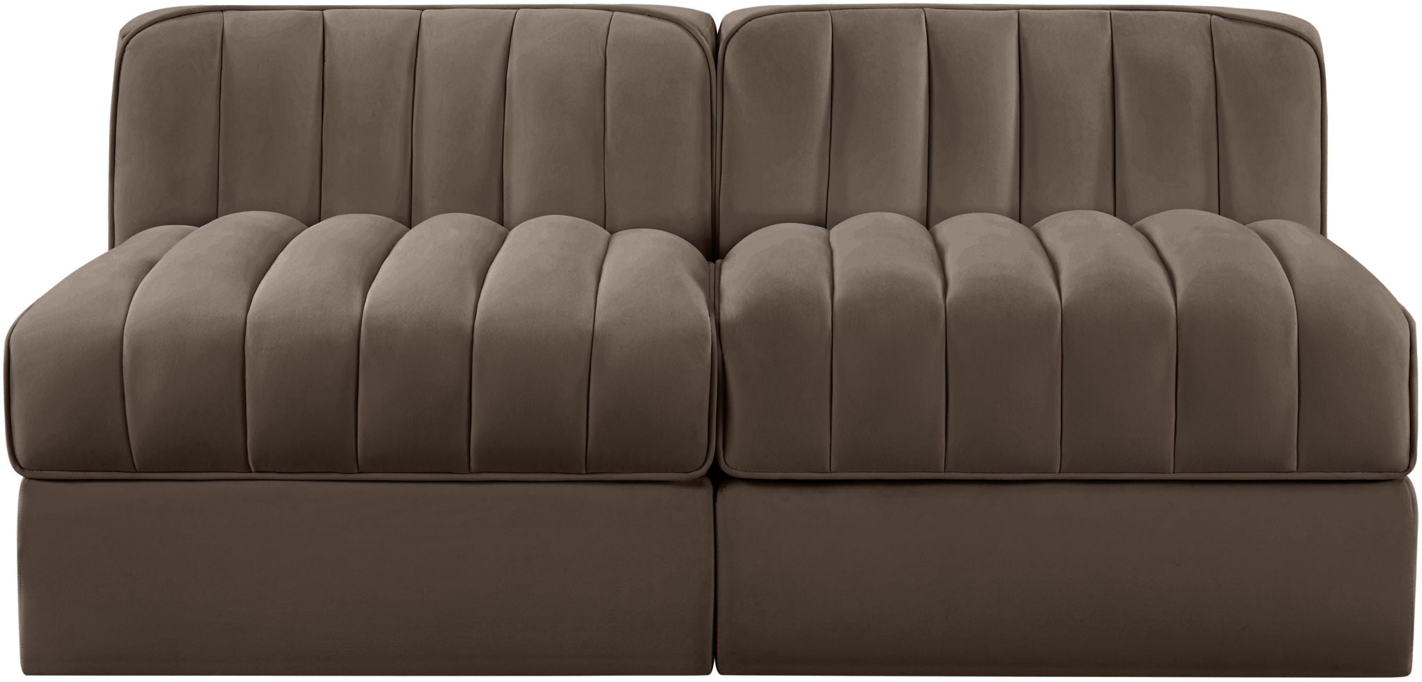 Rummi - Velvet Performance Fabric Upholstered 2 Piece Modular Armless Loveseat - Urban Living Furniture (Los Angeles, CA)