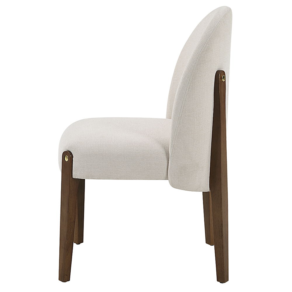Gamarya - Side Chair (Set of 2) - White Fabric & Oak - Urban Living Furniture (Los Angeles, CA)