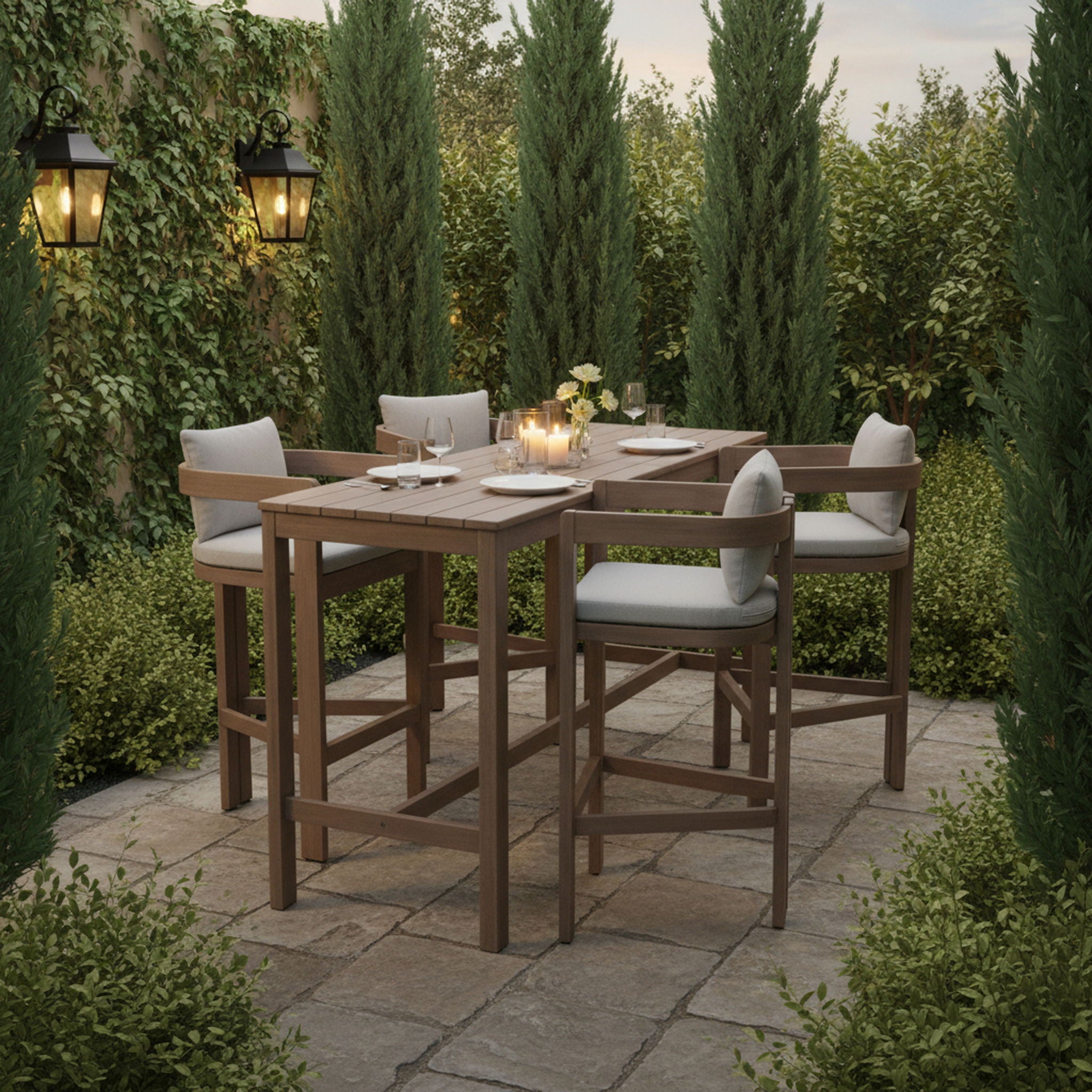 Newport - Acacia Wood Outdoor Patio Bar Table - Urban Living Furniture (Los Angeles, CA)