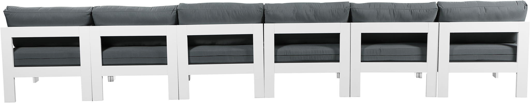 Nizuc - Outdoor Patio 6 Seat Armless Modular Sofa With White Frame - Urban Living Furniture (Los Angeles, CA)