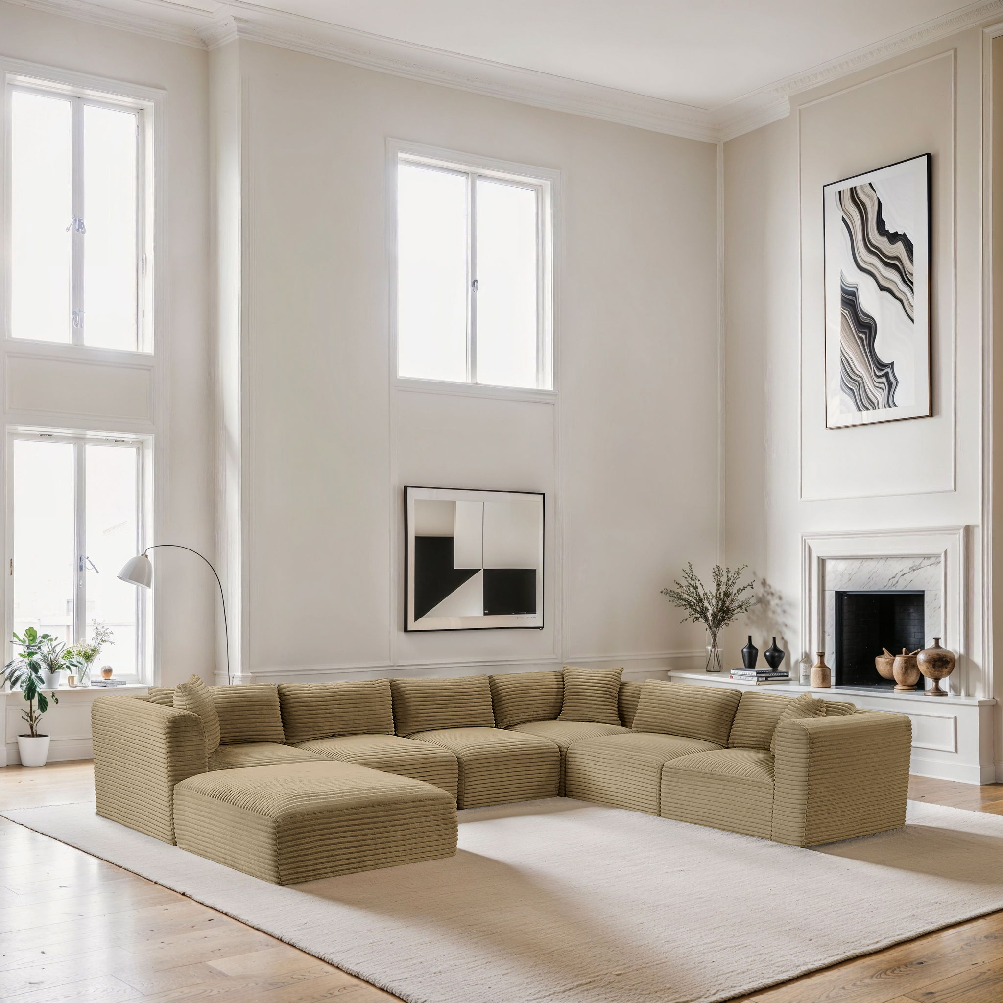 Shaggy - 7 Piece Modular U-Shaped Sectional With Ottoman - Urban Living Furniture (Los Angeles, CA)