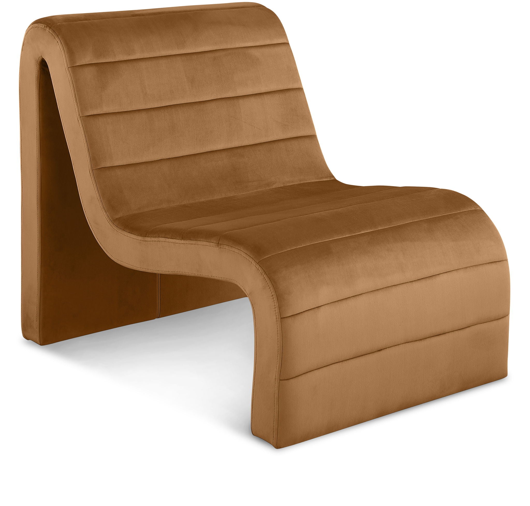 Ivy - Velvet Accent Chair - Saddle - Urban Living Furniture (Los Angeles, CA)